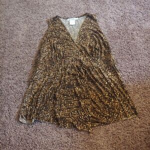 Versailles leopard print dressy tank blouse
